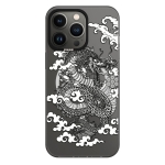 Чохол Pump Framed Silicone Case with MagSafe for iPhone 14 Pro Max Clear/Black Dragon