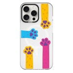 Чохол Pump Framed Silicone Case with MagSafe for iPhone 14 Pro Max Clear/Black Cats paws 2