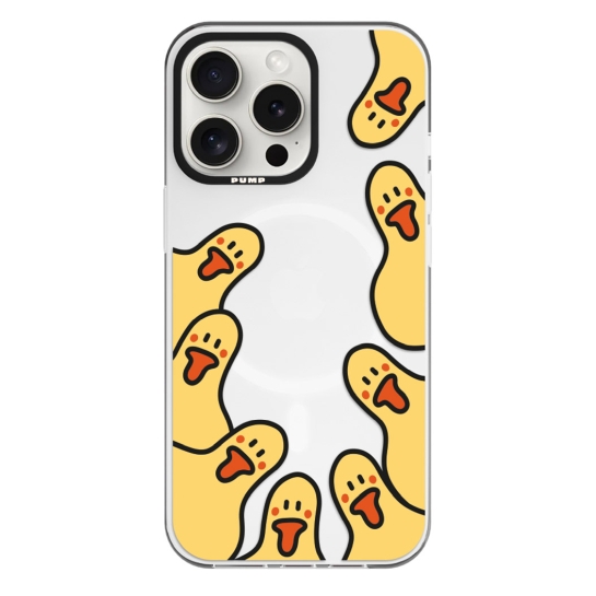 Чехол Pump Framed Silicone Case with MagSafe for iPhone 14 Pro Max Clear/Black Ducks around - цена, характеристики, отзывы, рассрочка, фото 1