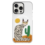 Чехол Pump Framed Silicone Case with MagSafe for iPhone 14 Pro Max Clear/Black Leopard kaktus