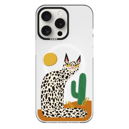Чехол Pump Framed Silicone Case with MagSafe for iPhone 14 Pro Max Clear/Black Leopard kaktus - цена, характеристики, отзывы, рассрочка, фото 1