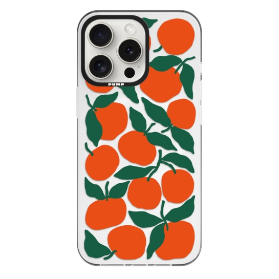 Чохол Pump Framed Silicone Case with MagSafe for iPhone 14 Pro Max Clear/Black Oranges - ціна, характеристики, відгуки, розстрочка, фото 1
