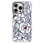 Чохол Pump Framed Silicone Case with MagSafe for iPhone 14 Pro Max Clear/Black Outline flowers