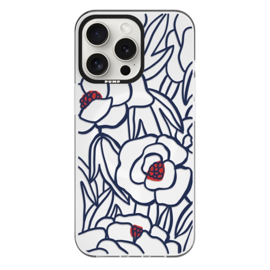 Чохол Pump Framed Silicone Case with MagSafe for iPhone 14 Pro Max Clear/Black Outline flowers - ціна, характеристики, відгуки, розстрочка, фото 1