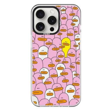 Чохол Pump Framed Silicone Case with MagSafe for iPhone 14 Pro Max Clear/Black Pink ducks - цена, характеристики, отзывы, рассрочка, фото 1