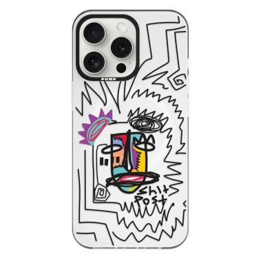 Чехол Pump Framed Silicone Case with MagSafe for iPhone 14 Pro Max Clear/Black Shit post - цена, характеристики, отзывы, рассрочка, фото 1