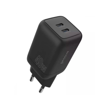 Мережевий зарядний пристрій Proove Silicone Power 40W (Type-C + Type-C) Black - цена, характеристики, отзывы, рассрочка, фото 1