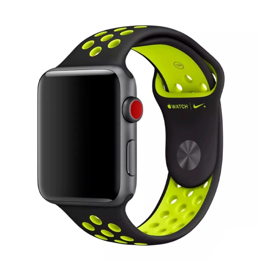 Ремінець Apple Nike Sport Band for Apple Watch 38mm/40mm/41mm Black/Volt - ціна, характеристики, відгуки, розстрочка, фото 2