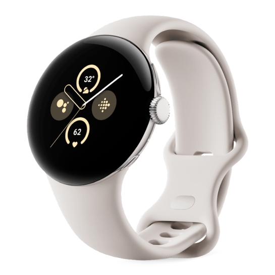 Смарт-часы Google Pixel Watch 2 LTE Polished Silver Aluminum Case / Porcelain Active Band - цена, характеристики, отзывы, рассрочка, фото 1