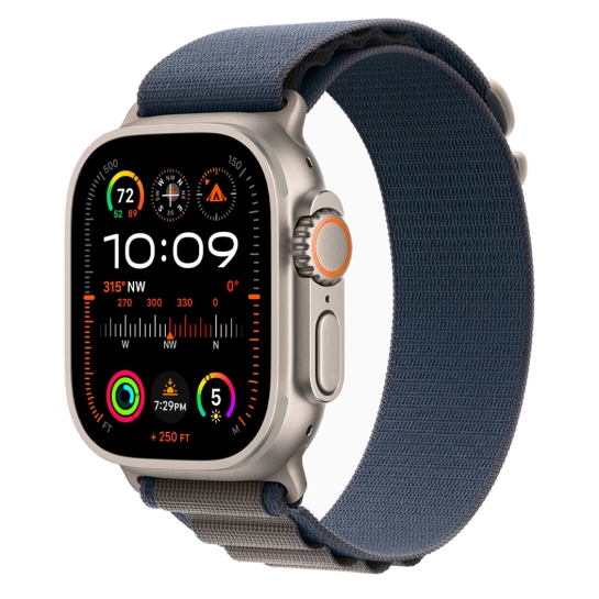 Б/У Смарт-часы Apple Watch Ultra 2 + LTE 49mm Titanium Case with Blue Alpine Loop - L (Идеальное)