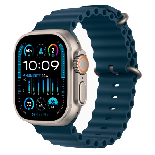 Б/У Apple Watch Ultra 2 + LTE 49mm Titanium Case with Blue Ocean Band (Ідеальний) - ціна, характеристики, відгуки, розстрочка, фото 1