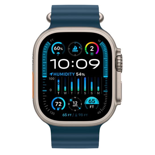 Б/У Apple Watch Ultra 2 + LTE 49mm Titanium Case with Blue Ocean Band (Идеальное) - цена, характеристики, отзывы, рассрочка, фото 2