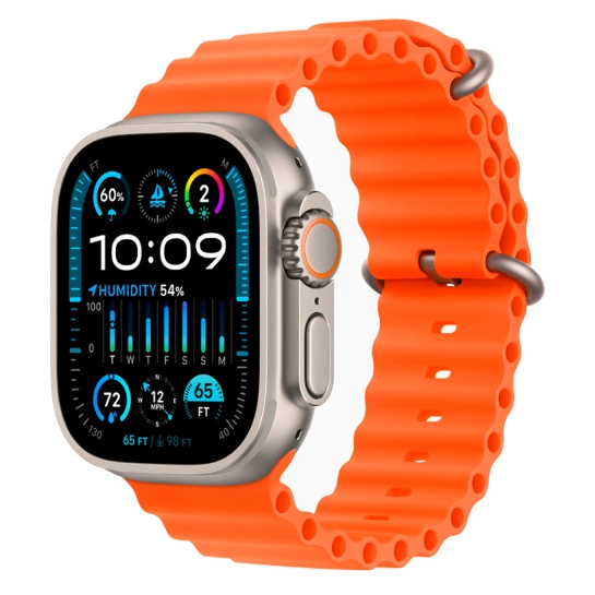 Б/У Смарт-часы Apple Watch Ultra 2 + LTE 49mm Titanium Case with Orange Ocean Band (Идеальное)