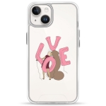 Чохол Pump Transparency Silver Button Case for iPhone 14 LoveLove