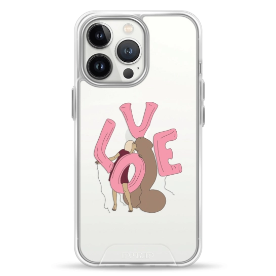 Чехол Pump Transparency Silver Button Case for iPhone 13 Pro LoveLove