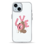 Чехол Pump Transparency Silver Button Case for iPhone 15 LoveLove