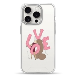 Чехол Pump Transparency Silver Button Case for iPhone 15 Pro LoveLove