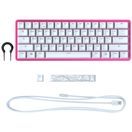 Клавиатура HyperX Alloy Origins 60 Red USB RGB RU, Pink - цена, характеристики, отзывы, рассрочка, фото 5