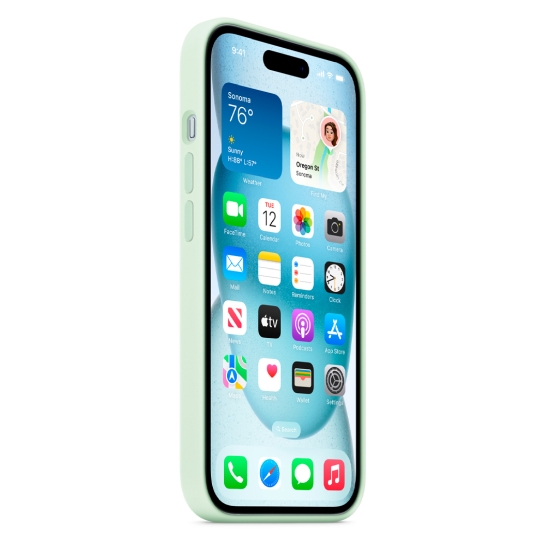 Чохол Apple Silicone Case with MagSafe for iPhone 15 Soft Mint - ціна, характеристики, відгуки, розстрочка, фото 3