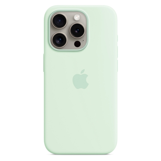 Чохол Apple Silicone Case with MagSafe for iPhone 15 Pro Soft Mint - ціна, характеристики, відгуки, розстрочка, фото 1
