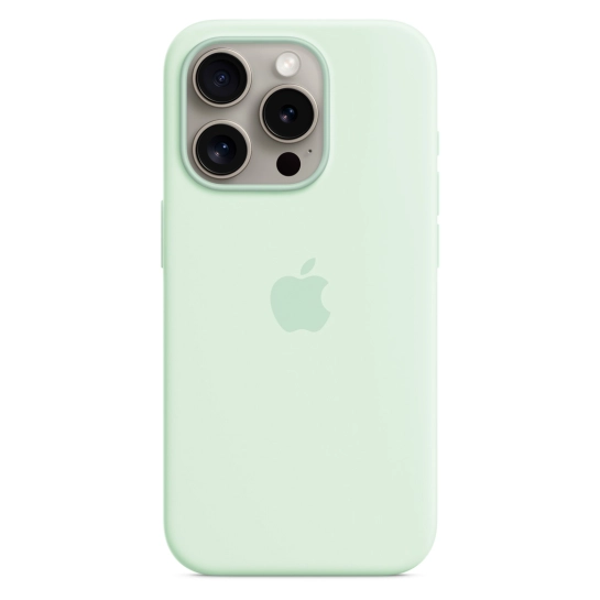 Чехол Apple Silicone Case with MagSafe for iPhone 15 Pro Soft Mint