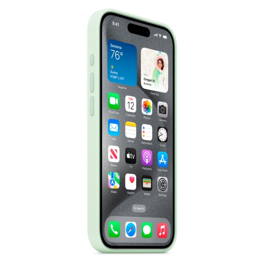 Чехол Apple Silicone Case with MagSafe for iPhone 15 Pro Soft Mint - цена, характеристики, отзывы, рассрочка, фото 2