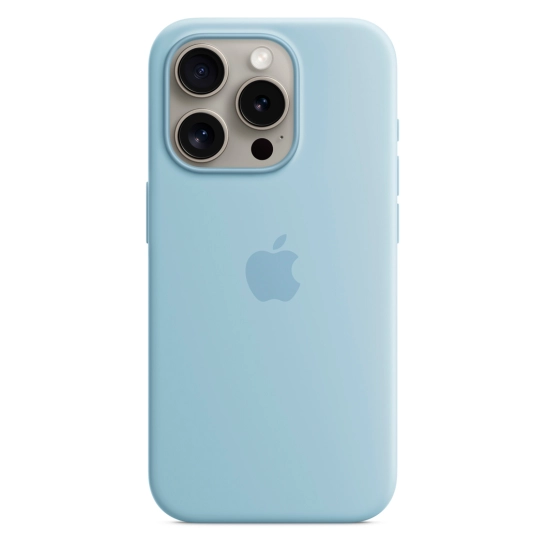 Чехол Apple Silicone Case with MagSafe for iPhone 15 Pro Light Blue