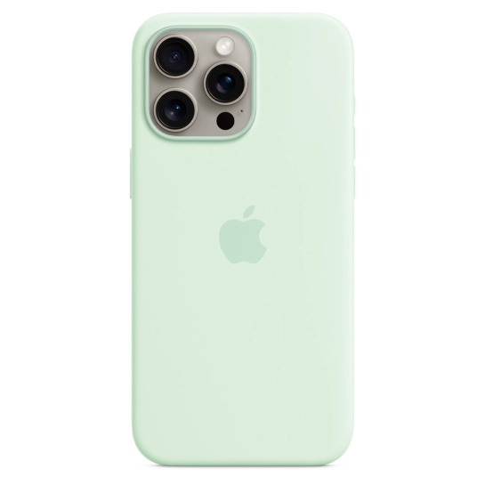 Чехол Apple Silicone Case with MagSafe for iPhone 15 Pro Max Soft Mint