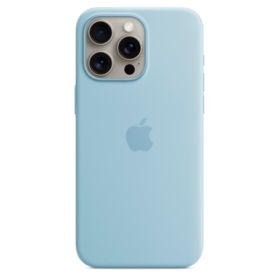 Чохол Apple Silicone Case with MagSafe for iPhone 15 Pro Max Light Blue - цена, характеристики, отзывы, рассрочка, фото 1