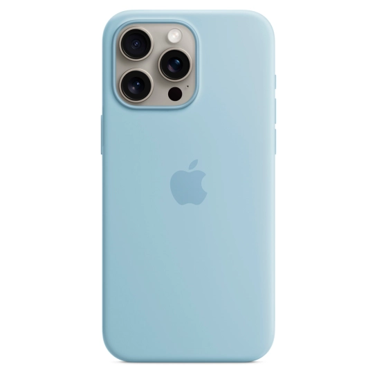 Чехол Apple Silicone Case with MagSafe for iPhone 15 Pro Max Light Blue