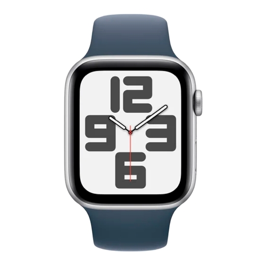 Apple Watch SE 2 2023 + LTE 44mm Silver Aluminum Case with Storm Blue Sport Band - S/M - ціна, характеристики, відгуки, розстрочка, фото 2