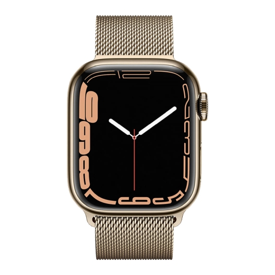Б/У Смарт-часы Apple Watch Series 7 + LTE 45mm Gold Stainless Steel Case with Gold Milanes Loop (Отличное) - цена, характеристики, отзывы, рассрочка, фото 2