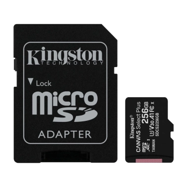 Карта памяти Kingston microSDXC 256GB Canvas Select Plus Class 10 + adapter (SDCS2/256GB) - цена, характеристики, отзывы, рассрочка, фото 1