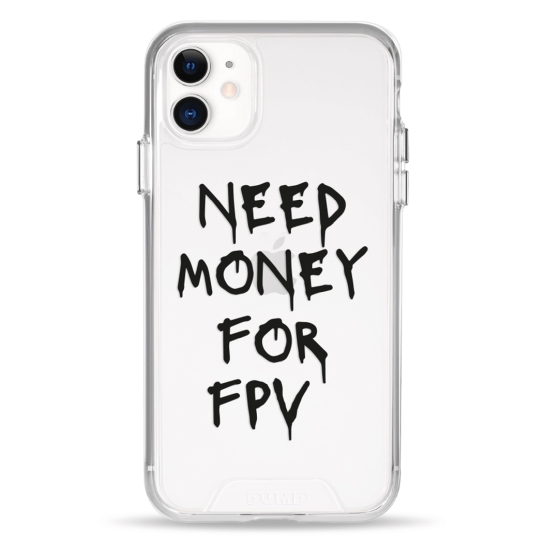 Чехол Pump Transparency Silver Button Case for iPhone 11 Need money for FPV - цена, характеристики, отзывы, рассрочка, фото 1