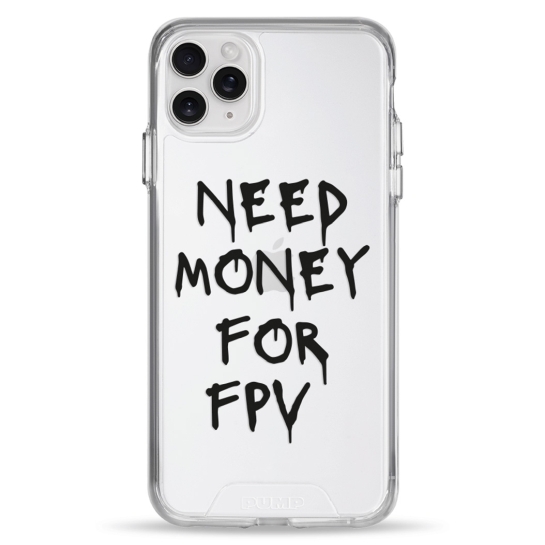 Чохол Pump Transparency Silver Button Case for iPhone 11 Pro Max Need money for FPV - ціна, характеристики, відгуки, розстрочка, фото 1