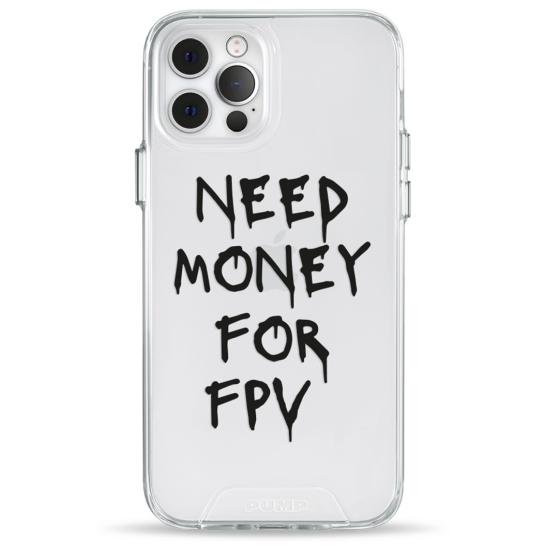 Чехол Pump Transparency Silver Button Case for iPhone 12/12 Pro Need money for FPV - цена, характеристики, отзывы, рассрочка, фото 1