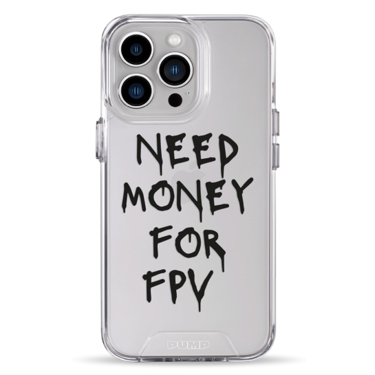 Чехол Pump Transparency Silver Button Case for iPhone 13 Pro Need money for FPV - цена, характеристики, отзывы, рассрочка, фото 1