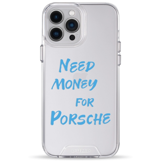 Чехол Pump Transparency Silver Button Case for iPhone 13 Pro Max Need money for Porsche - цена, характеристики, отзывы, рассрочка, фото 1