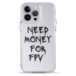 Чохол Pump Transparency Silver Button Case for iPhone 14 Pro Max Need money for FPV