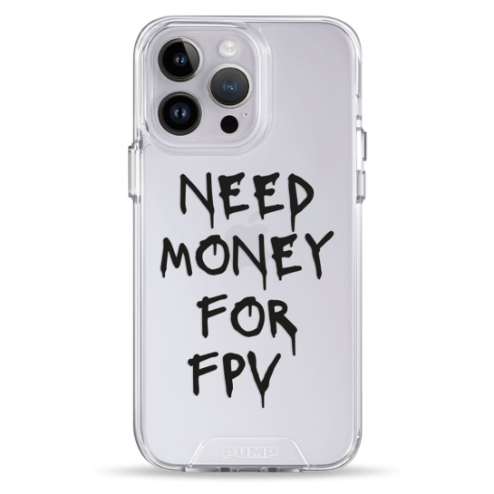 Чехол Pump Transparency Silver Button Case for iPhone 14 Pro Max Need money for FPV - цена, характеристики, отзывы, рассрочка, фото 1