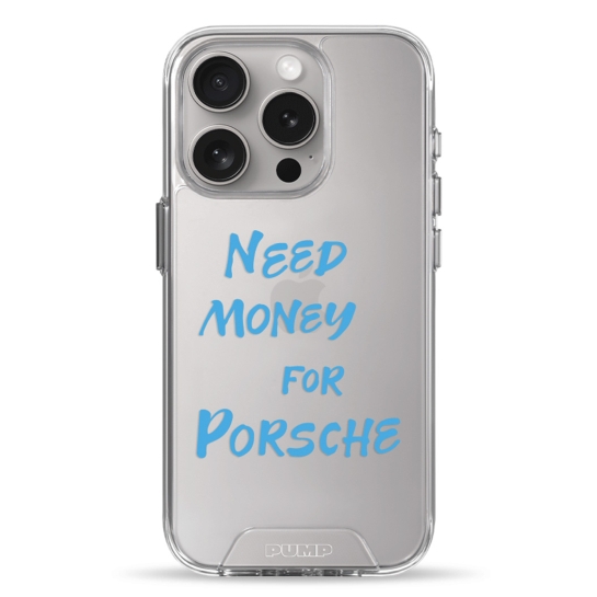 Чохол Pump Transparency Silver Button Case for iPhone 15 Pro Need money for Porsche - ціна, характеристики, відгуки, розстрочка, фото 1