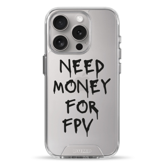 Чохол Pump Transparency Silver Button Case for iPhone 15 Pro Need money for FPV - цена, характеристики, отзывы, рассрочка, фото 1