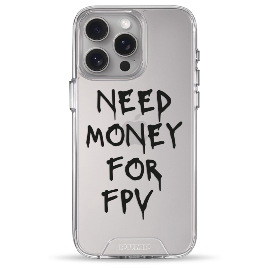 Чохол Pump Transparency Silver Button Case for iPhone 15 Pro Max Need money for FPV - цена, характеристики, отзывы, рассрочка, фото 1