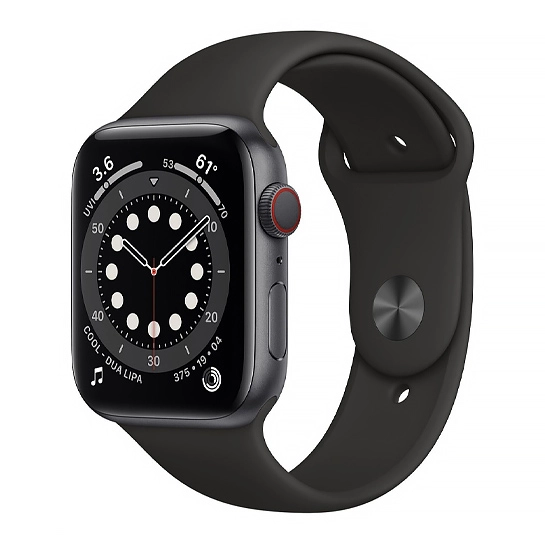 Б/У Смарт-часы Apple Watch Series 6 + LTE 44mm Space Gray Aluminum Case with Black Sport Band (Идеальное)