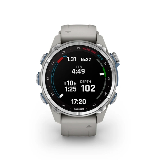 Спортивные часы Garmin Descent Mk3 Stainless Steel with Fog Gray Silicone Band - цена, характеристики, отзывы, рассрочка, фото 2