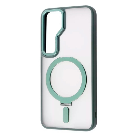 Чехол WAVE Attraction Case with Magnetic Ring Samsung Galaxy S24 Green - цена, характеристики, отзывы, рассрочка, фото 1
