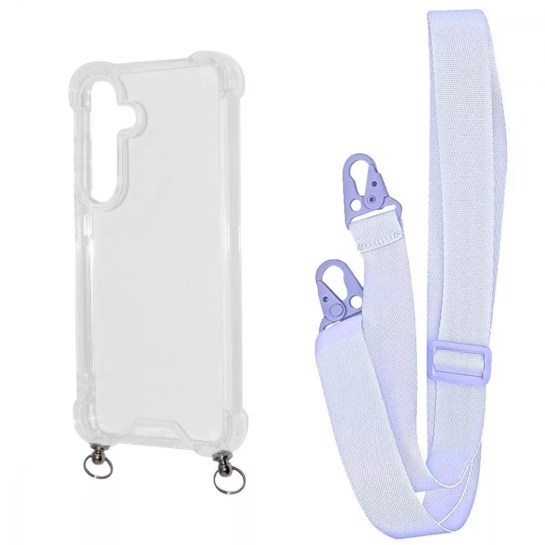 Чехол WAVE Clear Case with Strap Samsung Galaxy S24 Light Purple