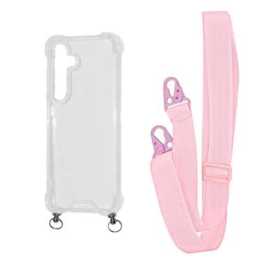 Чехол WAVE Clear Case with Strap Samsung Galaxy A55 Pink sand - цена, характеристики, отзывы, рассрочка, фото 1