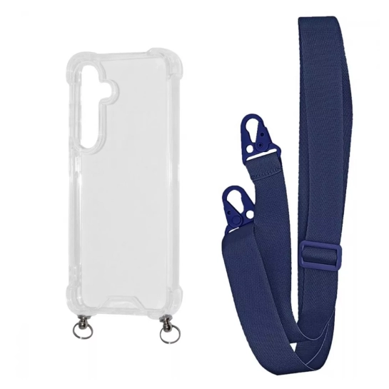 Чехол WAVE Clear Case with Strap Samsung Galaxy A55 Midnight blue