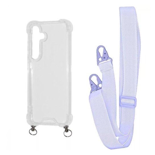 Чехол WAVE Clear Case with Strap Samsung Galaxy A55 Light purple